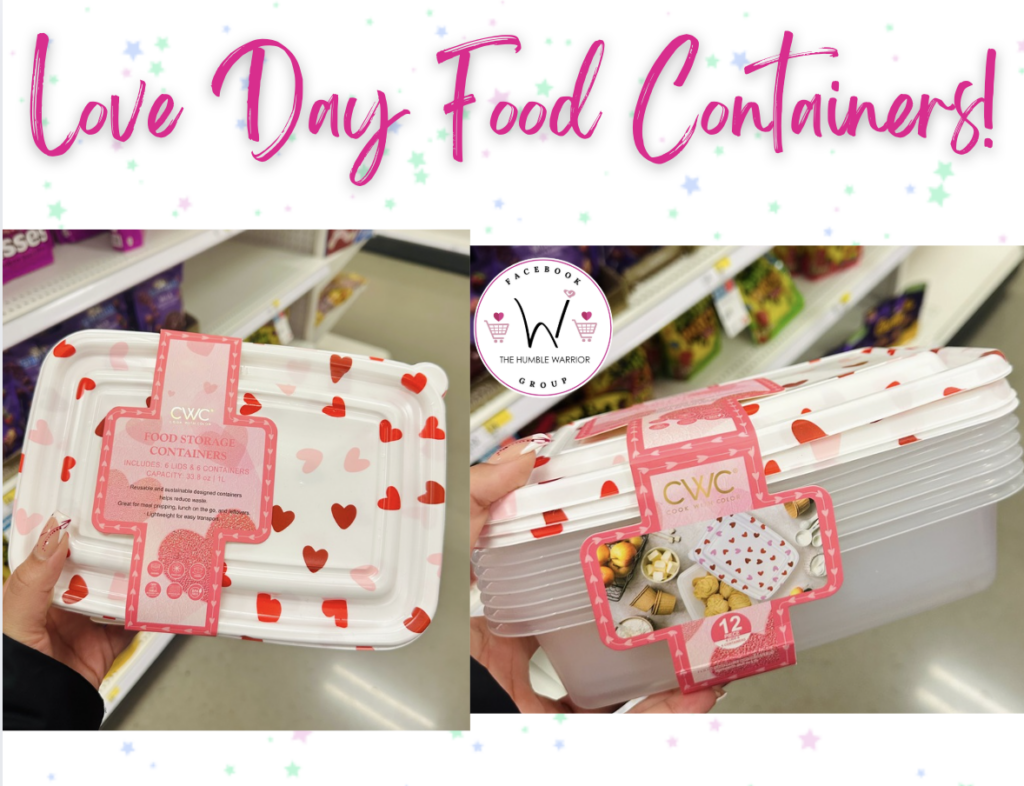 The CWC 6pc Scattered Hearts Rectangle Food Storage Containers!